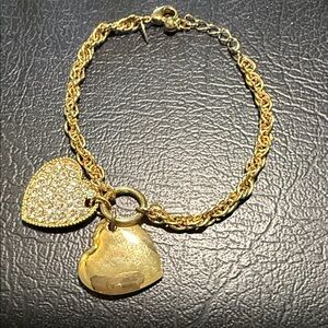 Avon Gold Heart Charm Bracelet